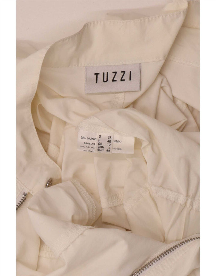 Tuzzi Womens Long Sleeve Jumpsuit UK 12 Medium White Cotton