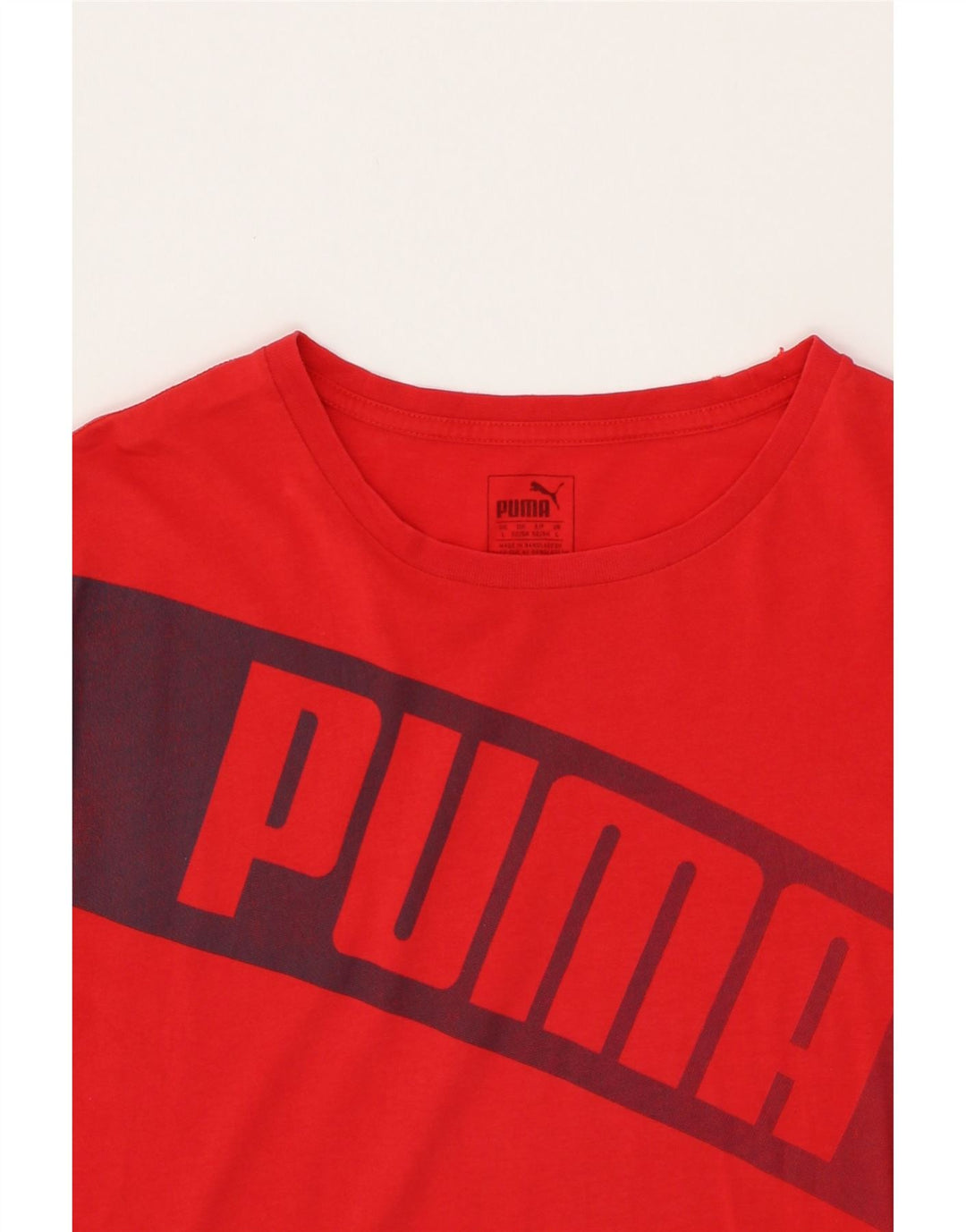 PUMA Mens Graphic T-Shirt Top Large Red Cotton Vintage Puma and Second-Hand Puma from Messina Hembry 