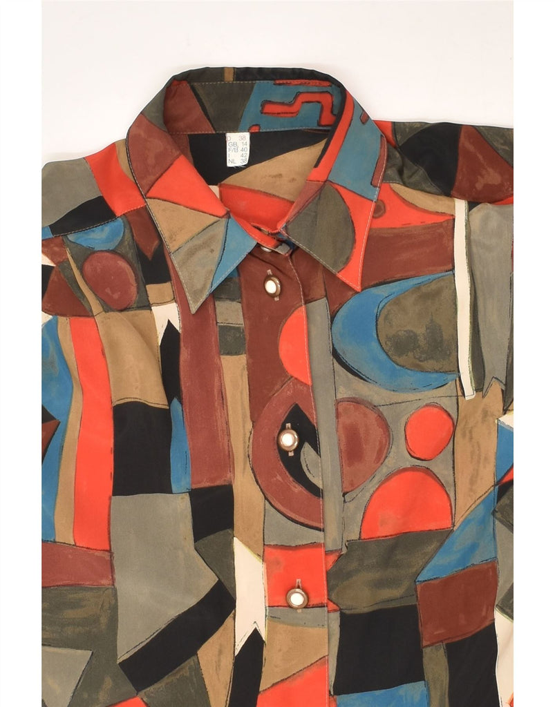 VINTAGE Womens Shirt UK 14 Medium Multicoloured Geometric | Vintage Vintage | Thrift | Second-Hand Vintage | Used Clothing | Messina Hembry 