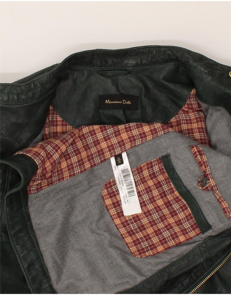 MASSIMO DUTTI Womens Leather Jacket EU 38 Medium Green Leather Vintage Massimo Dutti and Second-Hand Massimo Dutti from Messina Hembry 