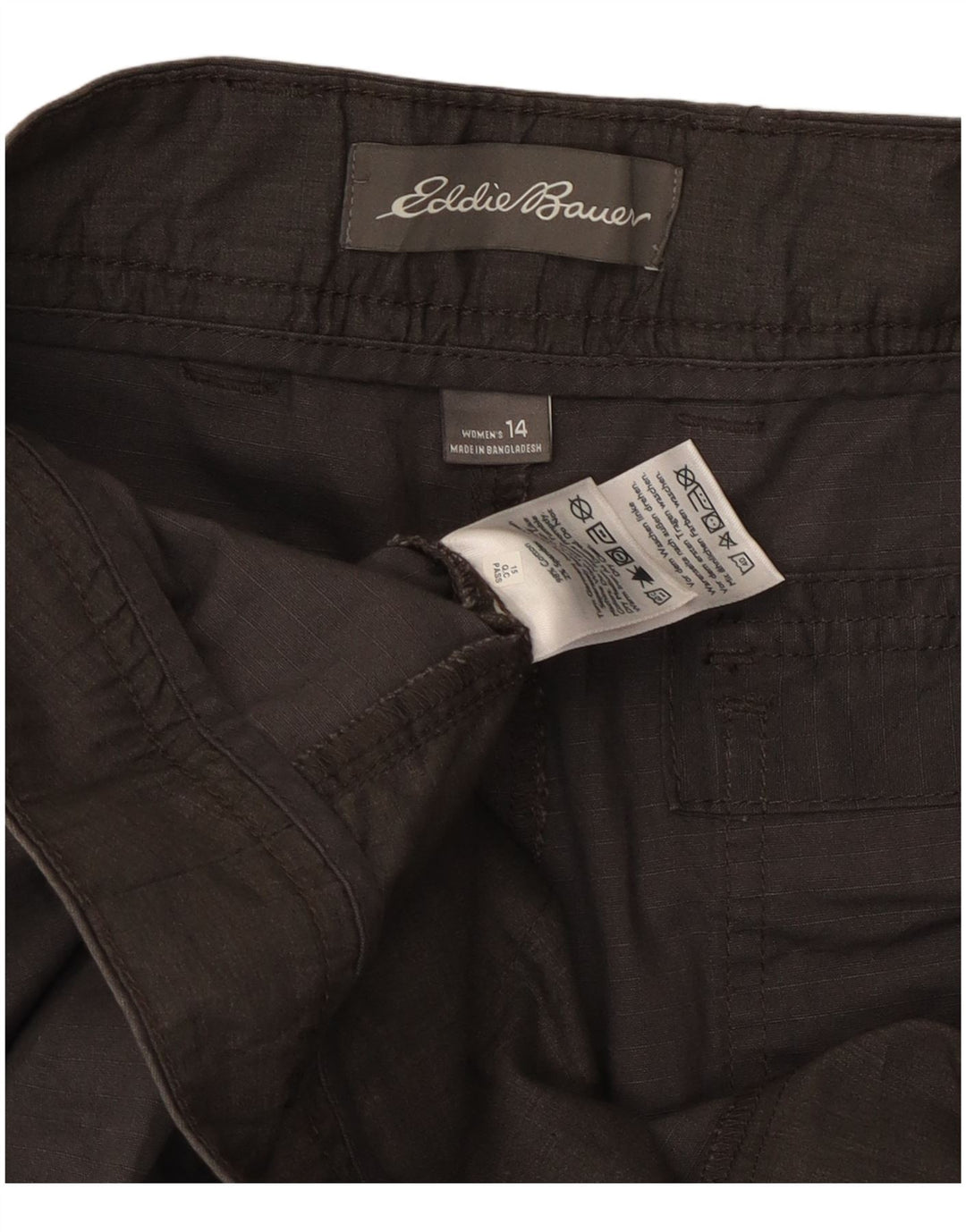 EDDIE BAUER Womens Straight Cargo Capri Trousers US 14 XL W36 L23 Grey