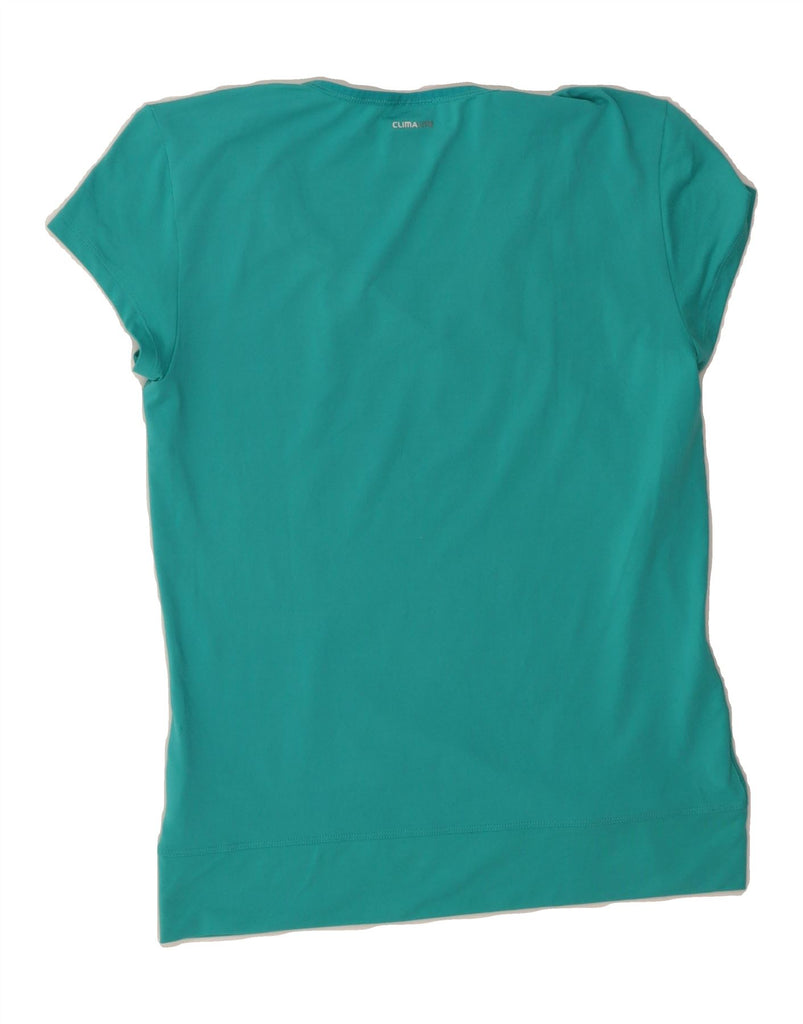 ADIDAS Womens T-Shirt Top UK 8/10 Small Turquoise Cotton Vintage Adidas and Second-Hand Adidas from Messina Hembry 