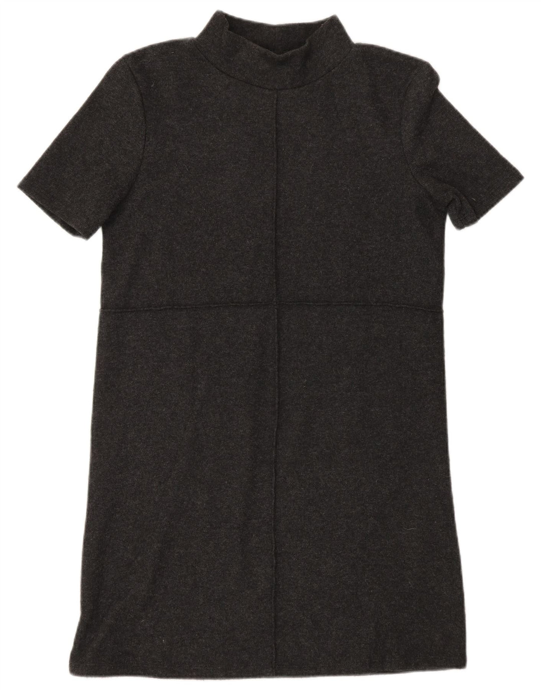 Zara Womens Short Sleeves Jumper Dress UK 10 Small Grey Polyester
