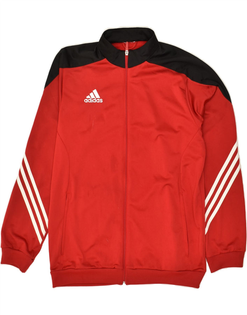 ADIDAS Mens Tracksuit Top Jacket Medium Red Colourblock Polyester Vintage Adidas and Second-Hand Adidas from Messina Hembry 