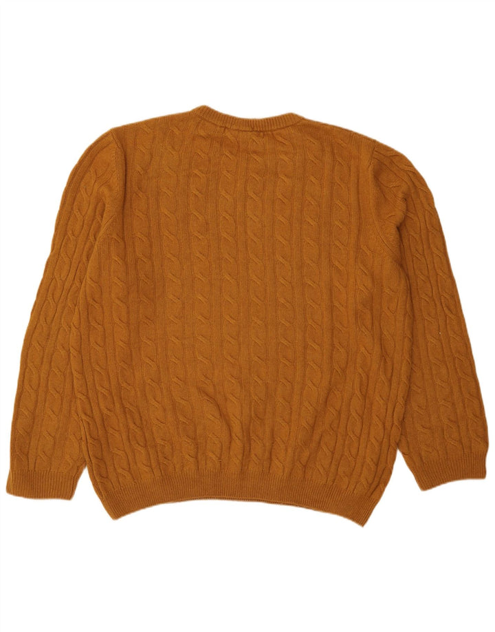 Timberland Mens Crew Neck Jumper Sweater Large Brown Wool