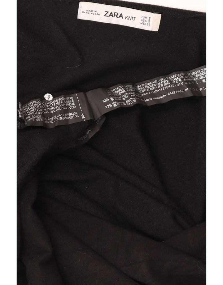 Zara Mens Open Cardigan Sweater UK 10 Small Black Viscose