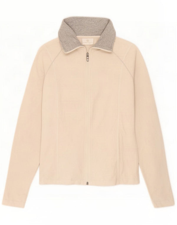 North Sails Womens Graphic Tracksuit Top Jacket UK 10 Small Beige Cotton