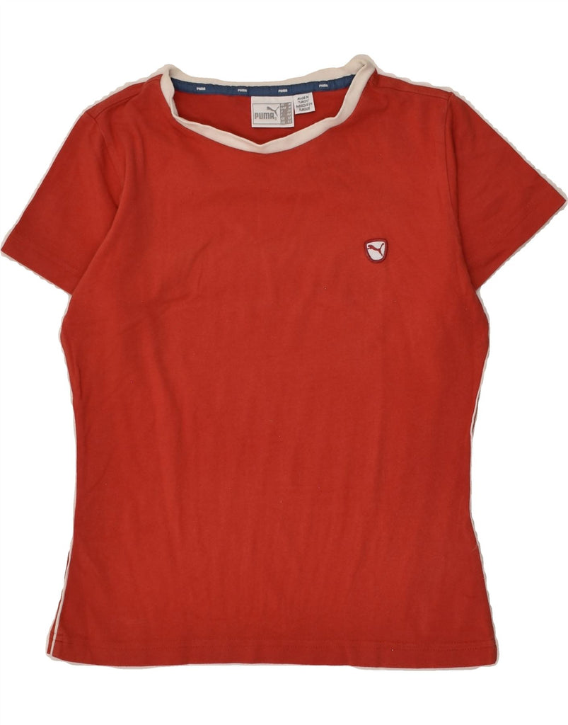 PUMA Womens T-Shirt Top UK 12 Medium Red | Vintage Puma | Thrift | Second-Hand Puma | Used Clothing | Messina Hembry 