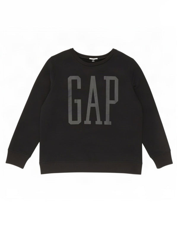 Gap Womens Graphic Sweatshirt Jumper UK 14 Medium Black Cotton