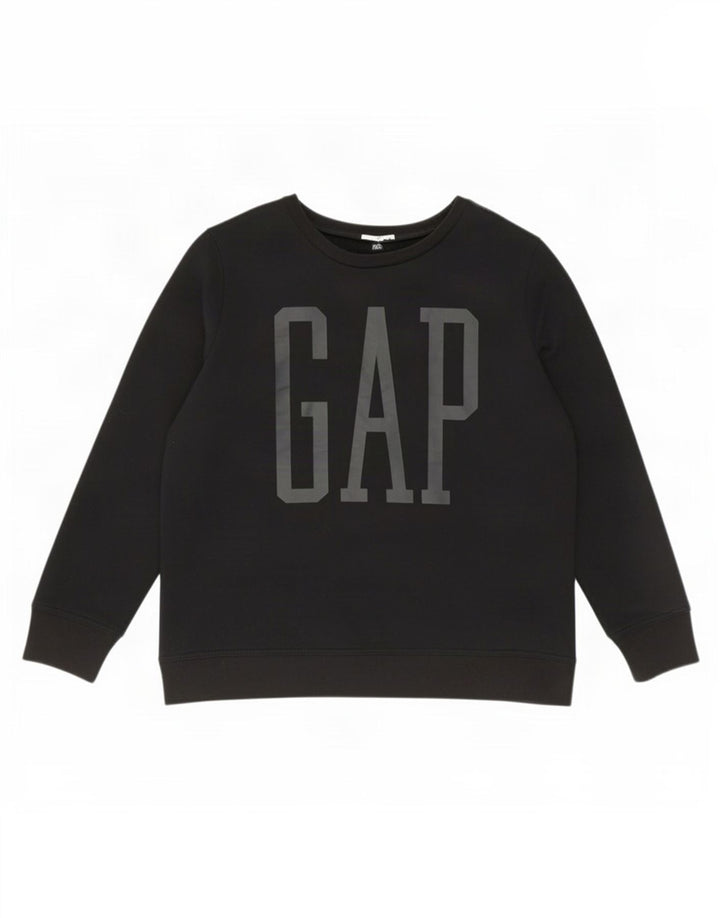 Gap Womens Graphic Sweatshirt Jumper UK 14 Medium Black Cotton