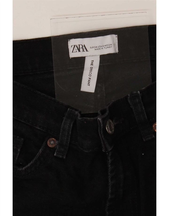 Zara Womens Flared Jeans EU 34 2XS W24 L32 Black