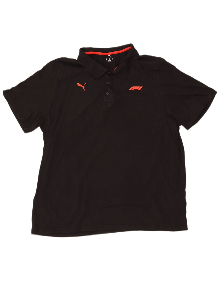PUMA Mens Graphic Polo Shirt 2XL Black Cotton