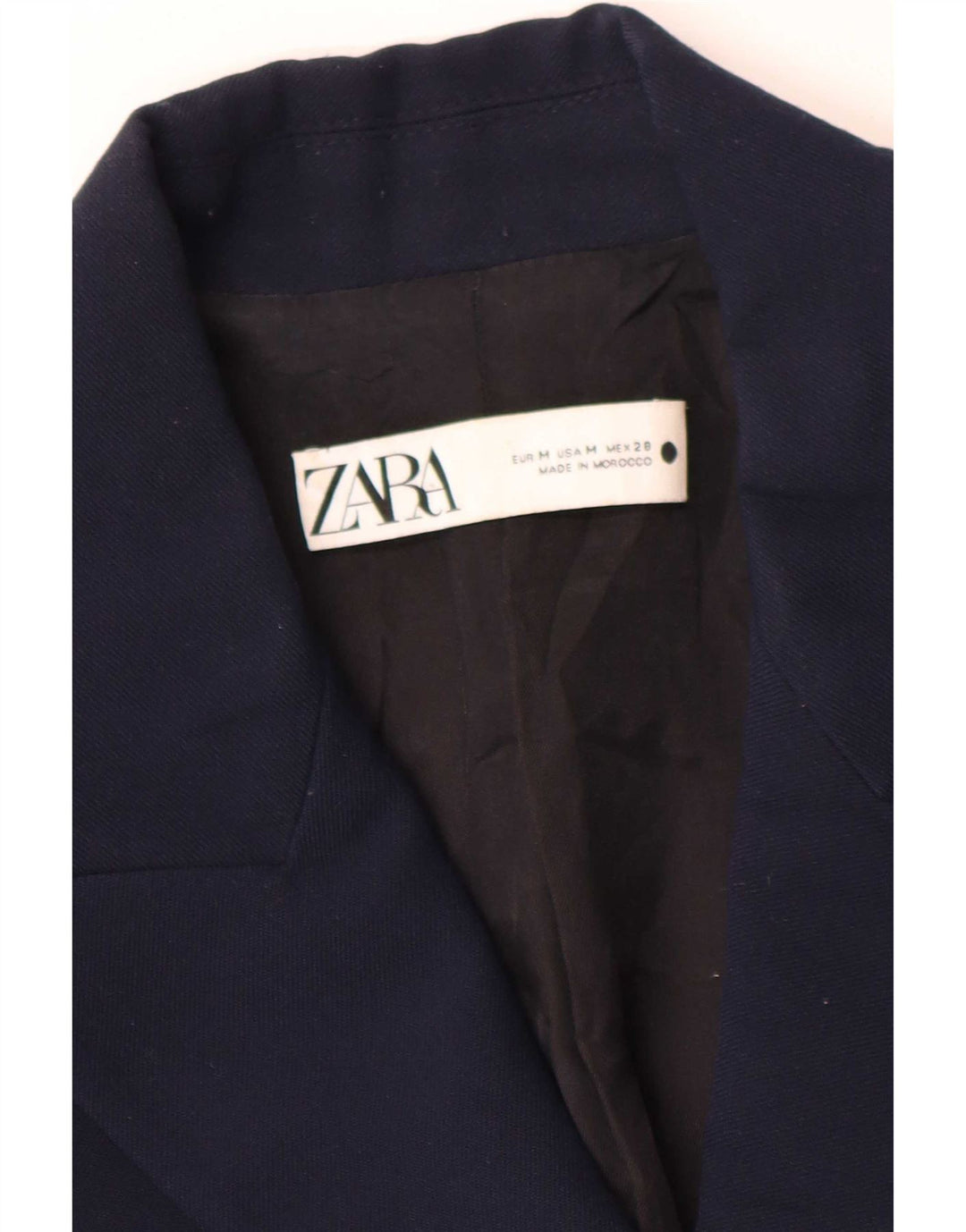 Zara Womens Double Breasted Blazer Jacket UK 14 Medium Navy Blue