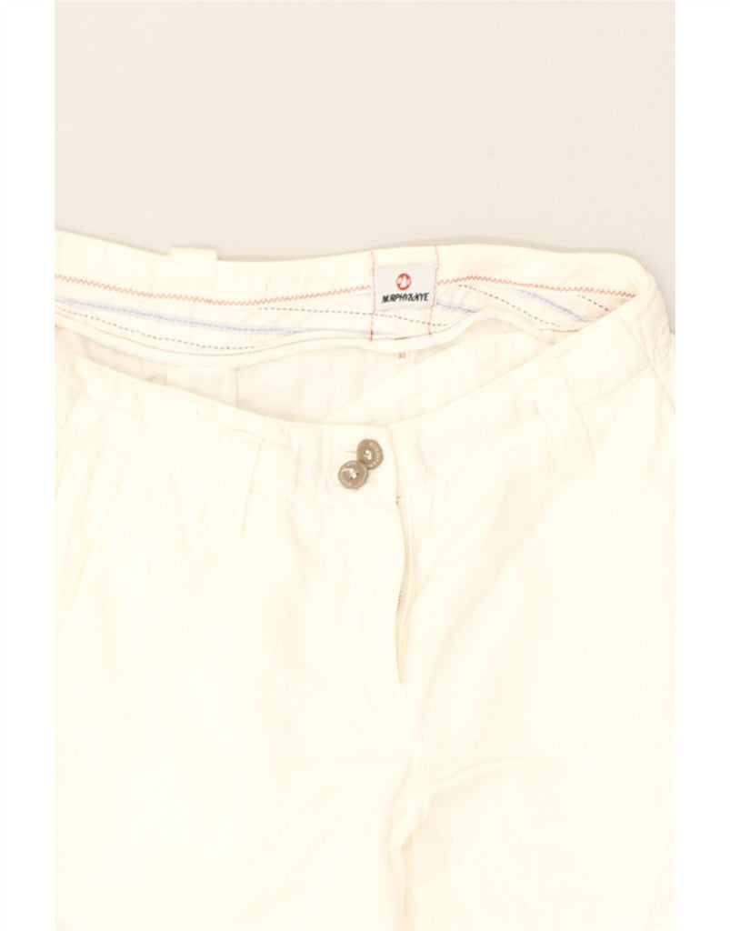 MURPHY & NYE Womens Chino Shorts W30 Medium White Linen | Vintage Murphy & Nye | Thrift | Second-Hand Murphy & Nye | Used Clothing | Messina Hembry 