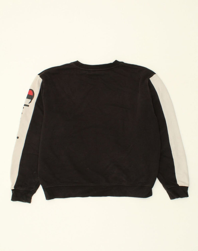 CHAMPION Mens Graphic Sweatshirt Jumper Medium Black Colourblock Cotton | Vintage Champion | Thrift | Second-Hand Champion | Used Clothing | Messina Hembry 