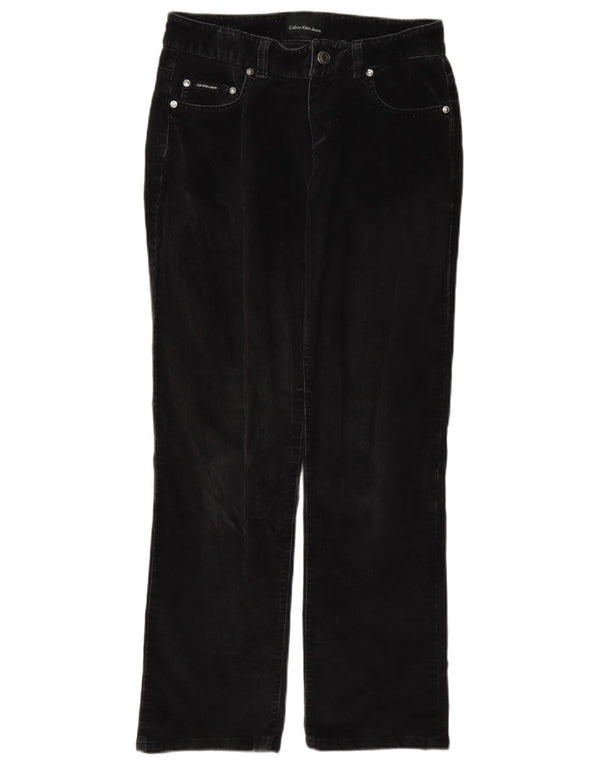 Calvin Klein Womens Straight Corduroy Trousers W27 L28 Black Cotton