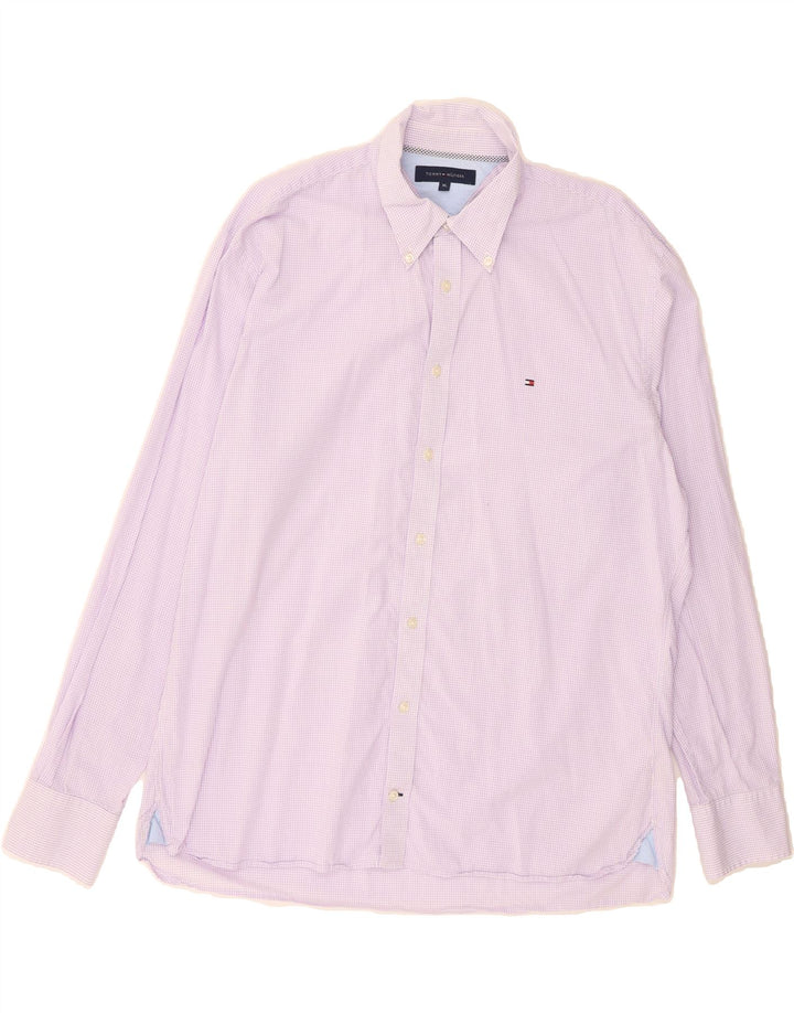 TOMMY HILFIGER Mens Shirt XL Purple Check Cotton Vintage Tommy Hilfiger and Second-Hand Tommy Hilfiger from Messina Hembry 