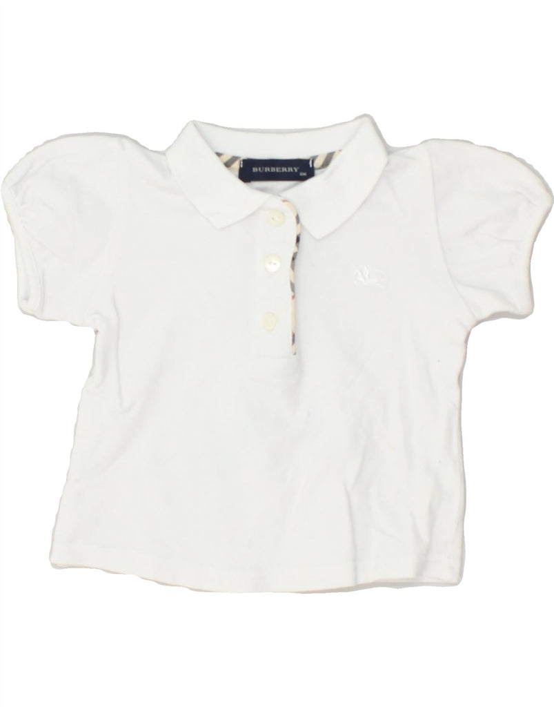 BURBERRY Baby Girls Polo Shirt 3-6 Months White Cotton | Vintage Burberry | Thrift | Second-Hand Burberry | Used Clothing | Messina Hembry 