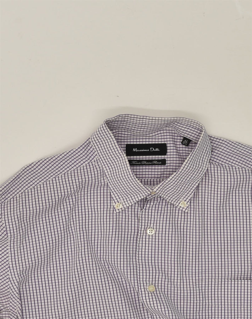 MASSIMO DUTTI Mens Shirt Size 42 16 1/2 Large Purple Check Cotton | Vintage Massimo Dutti | Thrift | Second-Hand Massimo Dutti | Used Clothing | Messina Hembry 