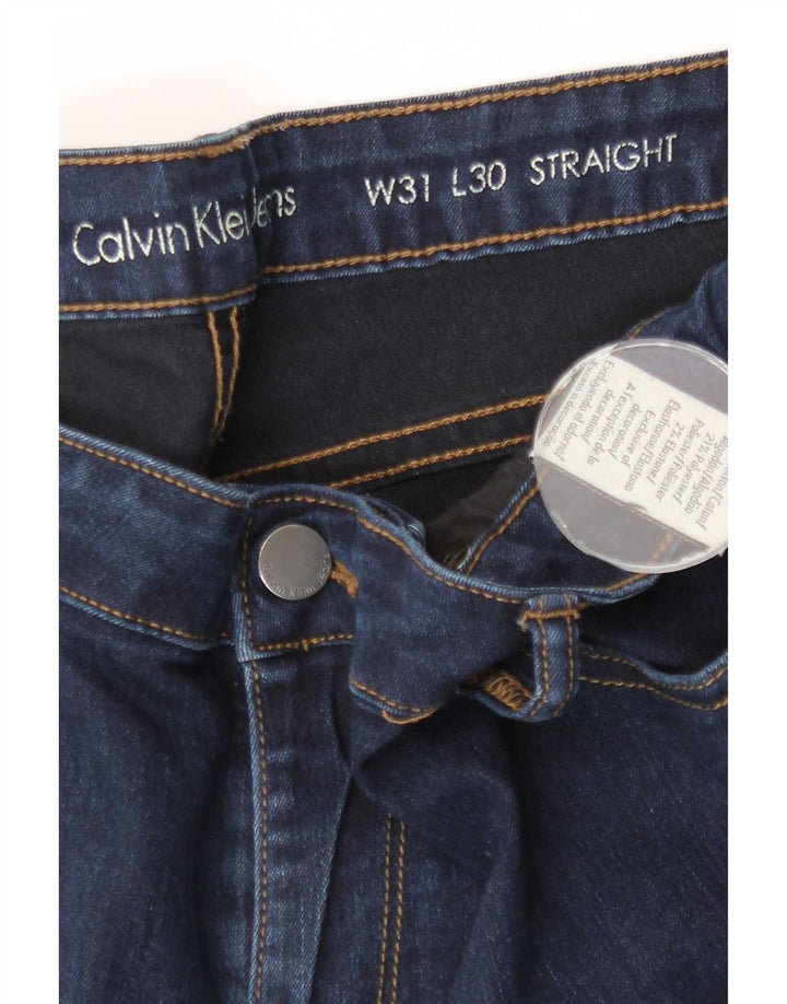 Calvin Klein Womens Straight Jeans W31 L30 Navy Blue Cotton