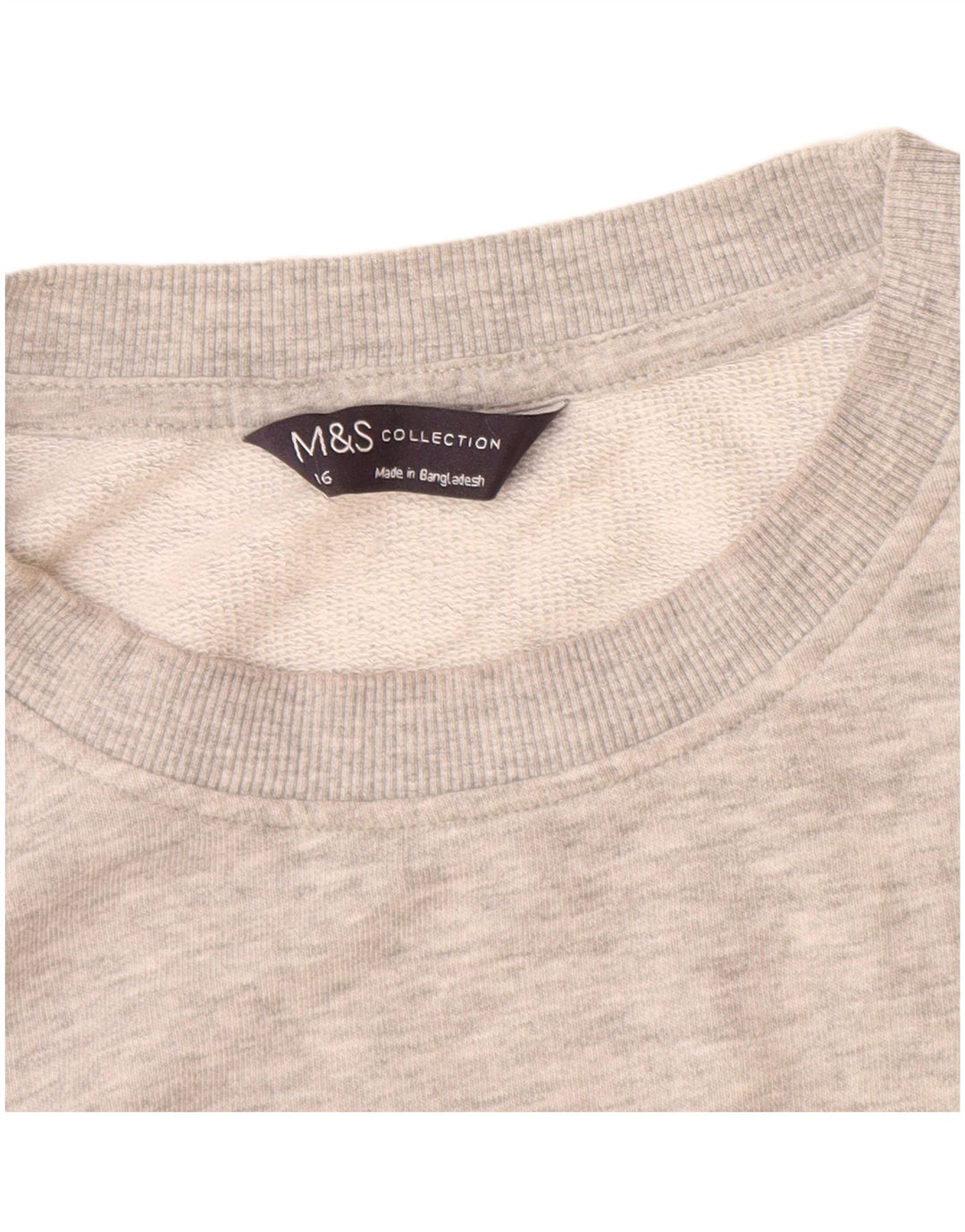 Marks & Spencer Womens Oversized Sweatshirt Jumper UK 16 Large Grey Cotton