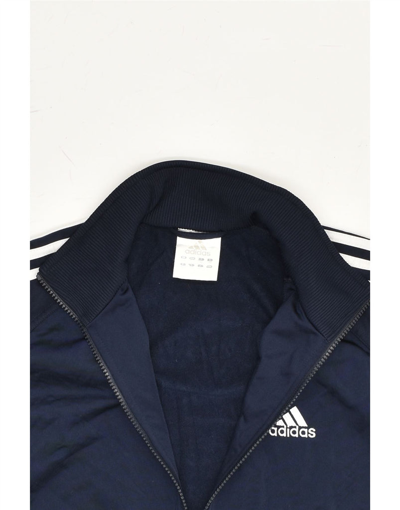 ADIDAS Boys Tracksuit Top Jacket 13-14 Years Navy Blue Polyester | Vintage Adidas | Thrift | Second-Hand Adidas | Used Clothing | Messina Hembry 