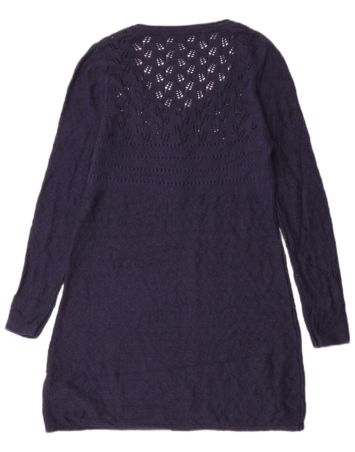 MARKS & SPENCER Womens Long Sleeve Jumper Dress UK 12 Medium Navy Blue