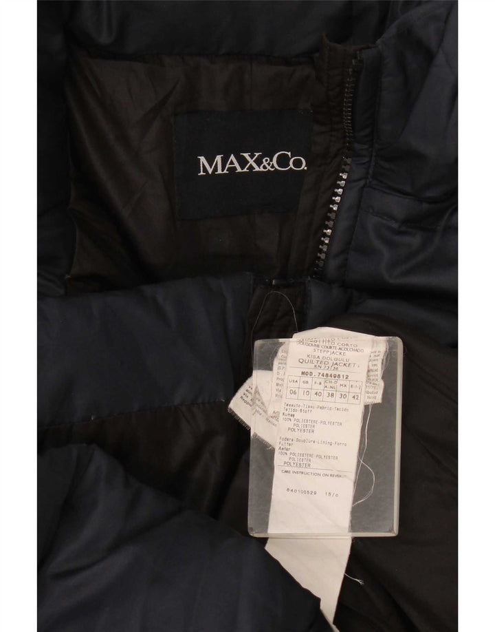 Max & Co. Womens Padded Jacket UK 10 Small Navy Blue Polyester