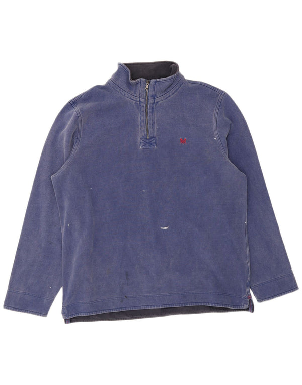 Crew Clothing Mens Zip Neck Sweatshirt Jumper 3XL Navy Blue Cotton