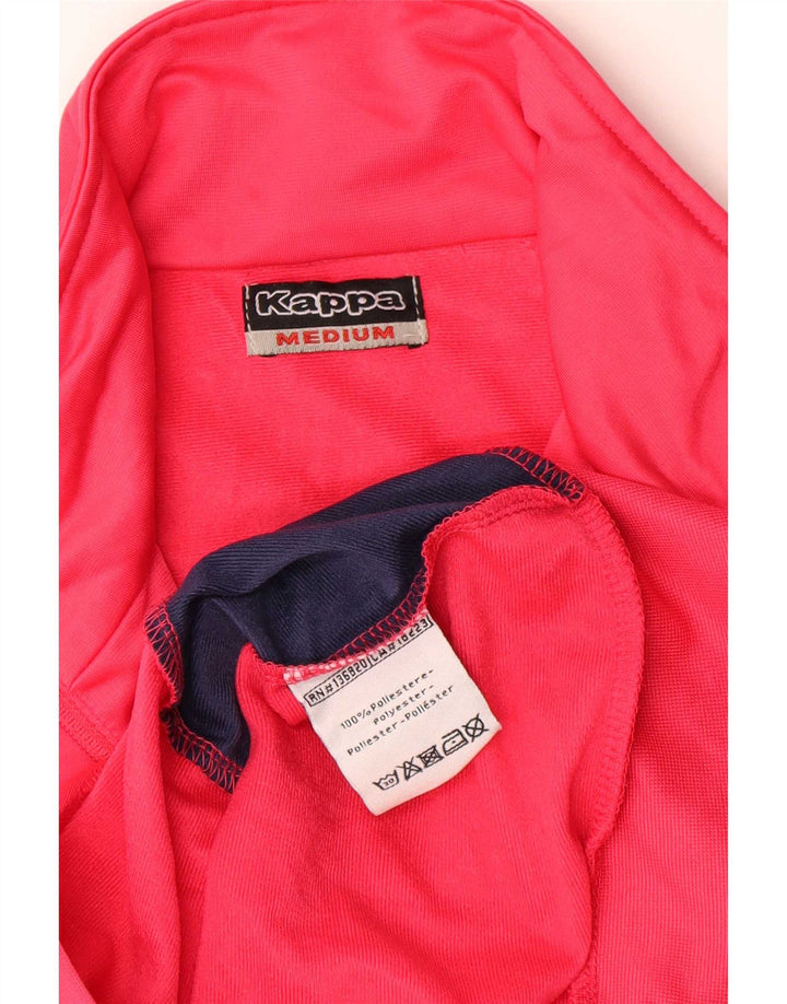 Kappa Womens Tracksuit Top Jacket UK 12 Medium Red Colourblock Polyester