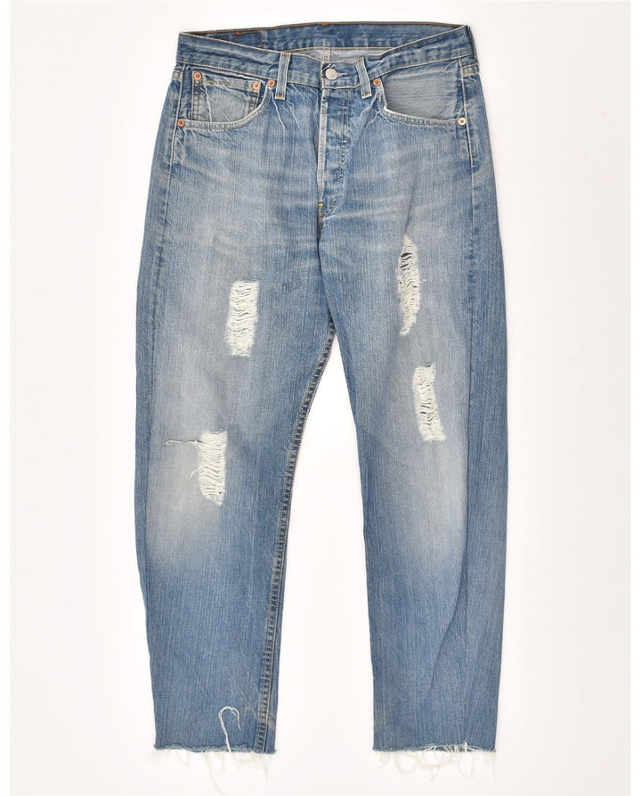 LEVI'S Mens 501 Distressed Tapered Jeans W31 L27 Blue Cotton Vintage Levi's and Second-Hand Levi's from Messina Hembry 