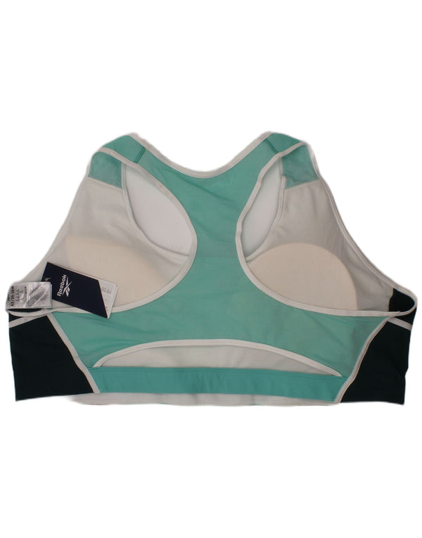 Reebok Womens Speedwick Top UK 26/28 4XL Turquoise Colourblock Sports