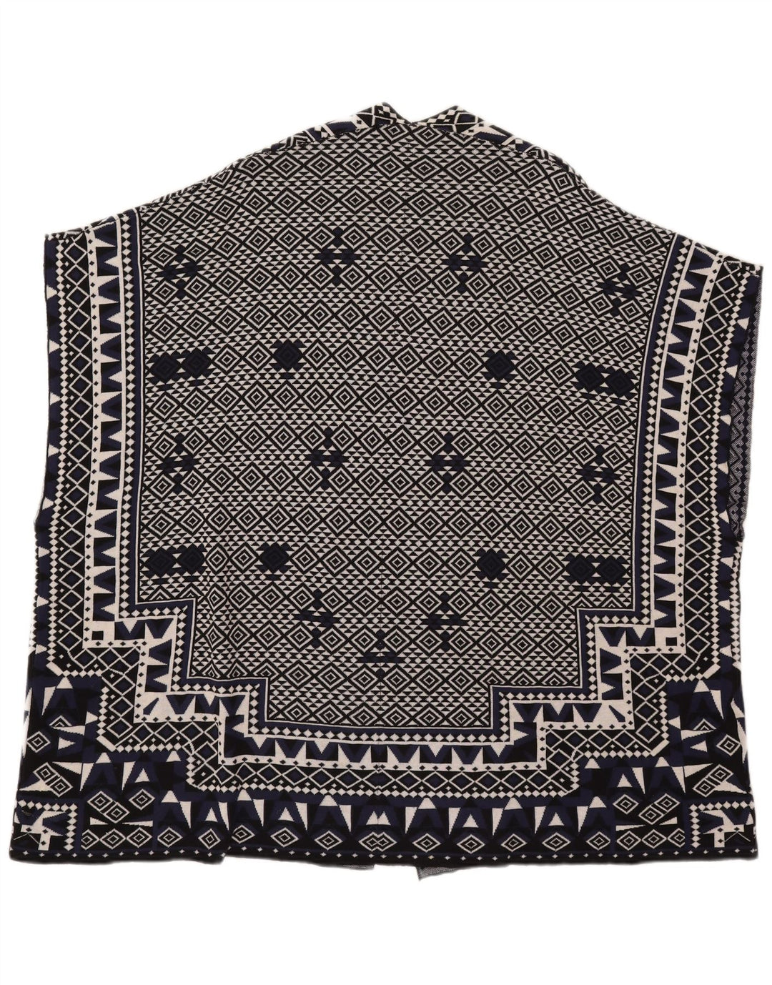 French Connection Womens Cardigan Sweater UK 10 Small Navy Blue Geometric