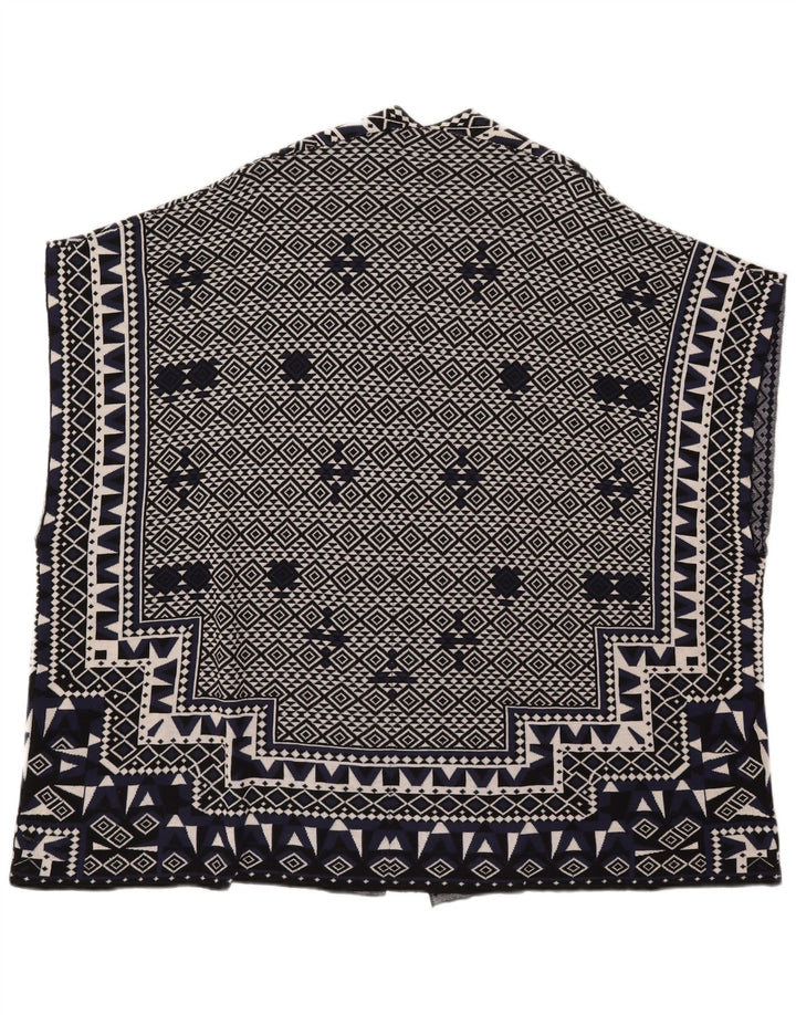 French Connection Womens Cardigan Sweater UK 10 Small Navy Blue Geometric