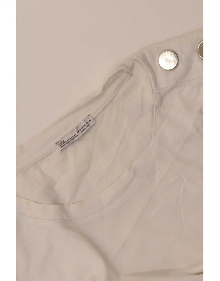 Zara Womens T-Shirt Top UK 12 Medium White