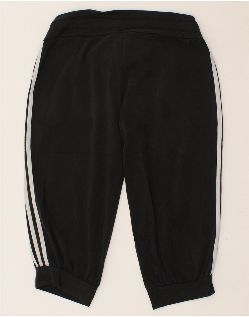 ADIDAS Womens Capri Tracksuit Trousers Joggers UK 8/10 Small Black Cotton | Vintage Adidas | Thrift | Second-Hand Adidas | Used Clothing | Messina Hembry 