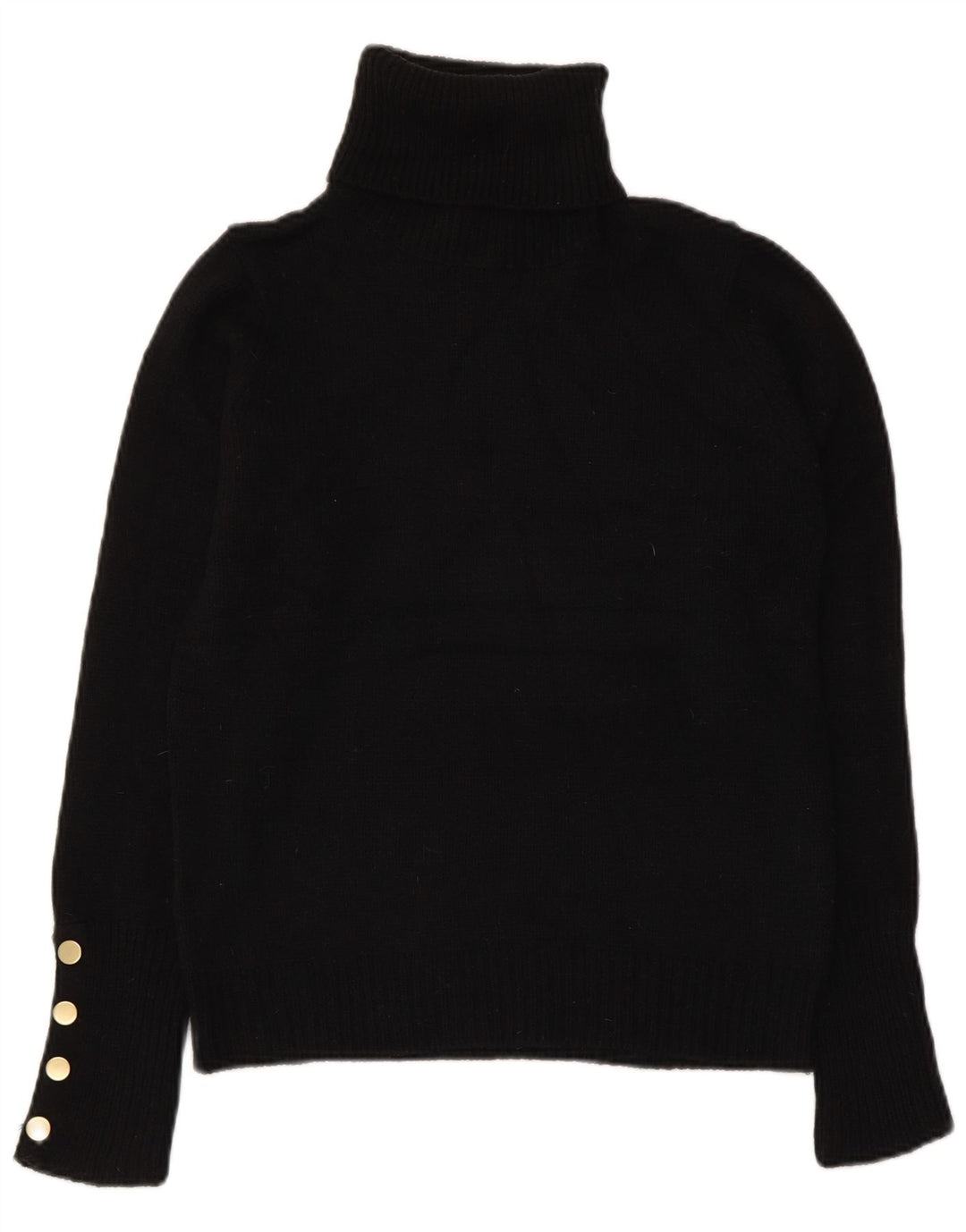 ZARA Womens Roll Neck Jumper Sweater UK 12 Medium Black Acrylic