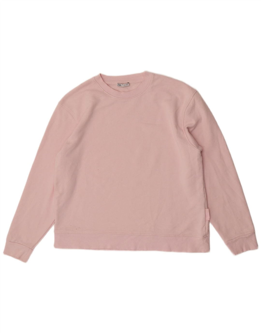 Zara Womens Oversized Sweatshirt Jumper UK 16 Large Pink Cotton