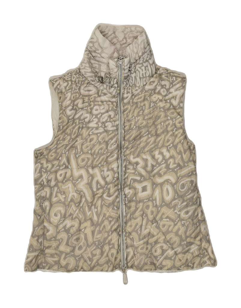 VINTAGE Womens Gilet UK 14 Large Beige Polyester | Vintage Vintage | Thrift | Second-Hand Vintage | Used Clothing | Messina Hembry 