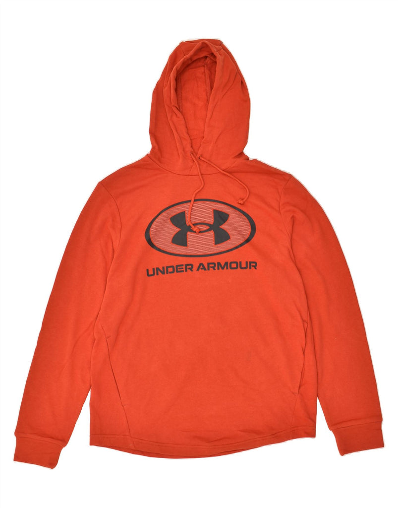 UNDER ARMOUR Mens Graphic Hoodie Jumper Medium Red Cotton | Vintage Under Armour | Thrift | Second-Hand Under Armour | Used Clothing | Messina Hembry 