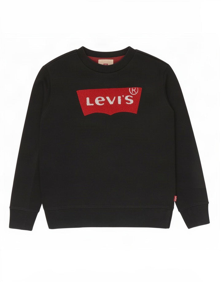 Levi's Boys Graphic Sweatshirt Jumper 11-12 Years Black Cotton