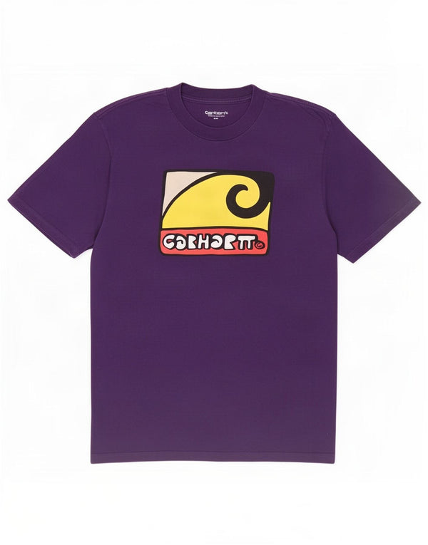 Carhartt Mens Graphic T-Shirt Top Medium Purple Cotton