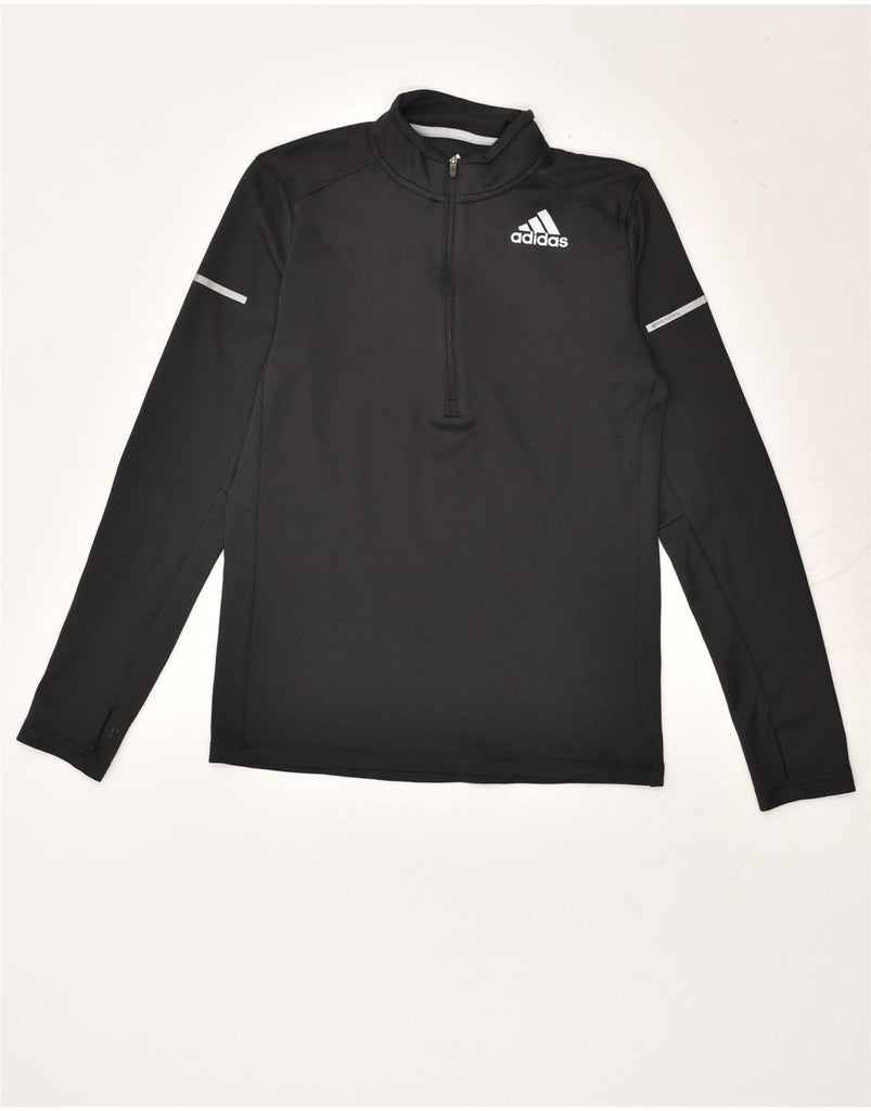 ADIDAS Womens Climalite Zip Neck Pullover Tracksuit Top UK 4 XS Black | Vintage Adidas | Thrift | Second-Hand Adidas | Used Clothing | Messina Hembry 