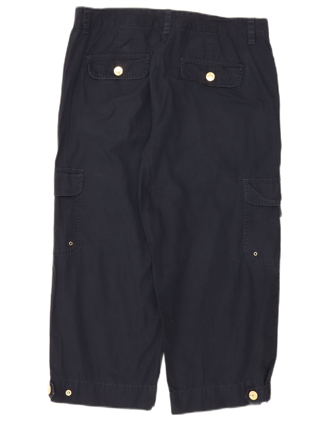 Chaps Womens Straight Capri Cargo Trousers US 8 Medium W32 L21 Navy Blue