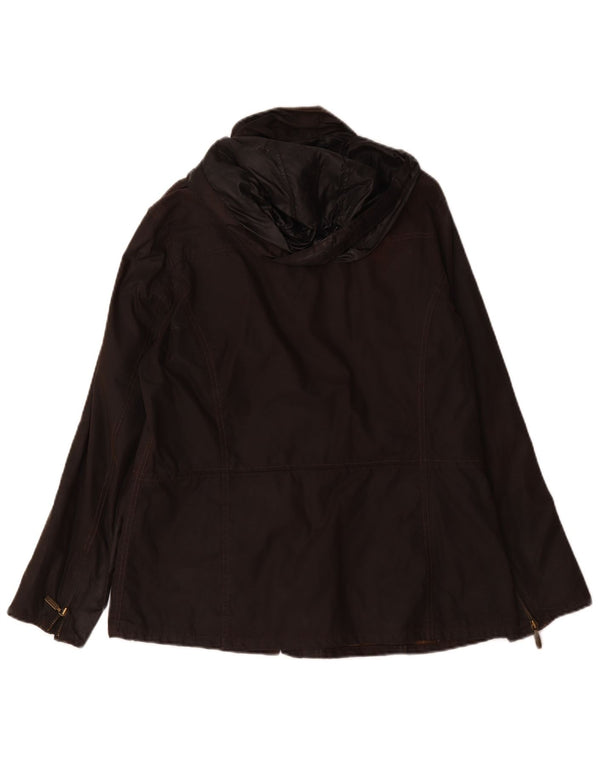Barbour Womens Hooded Waxed Cotton Jacket UK 14 Large Brown