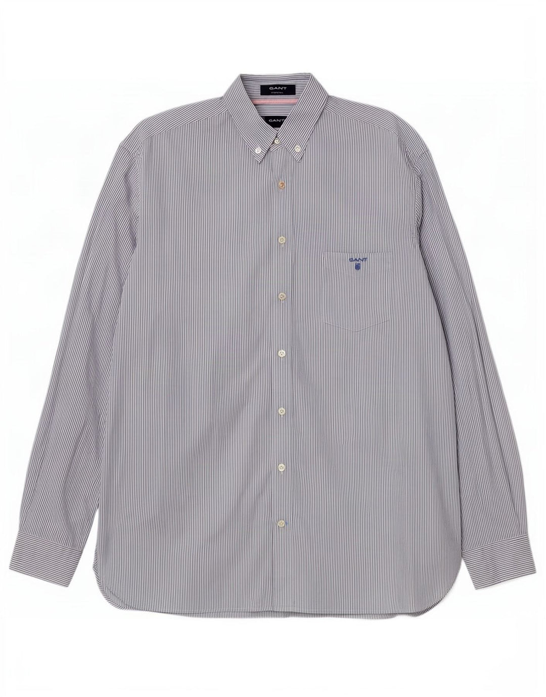 Gant Mens Shirt XL Blue Pinstripe Cotton