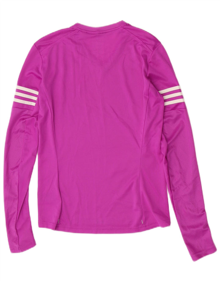Adidas Womens Climalite Top Long Sleeve UK 8/10 Small Purple Polyester