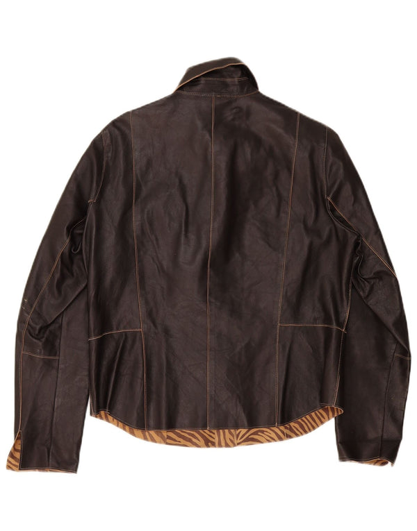 Gerry Weber Womens Leather Jacket UK 14 Large Black