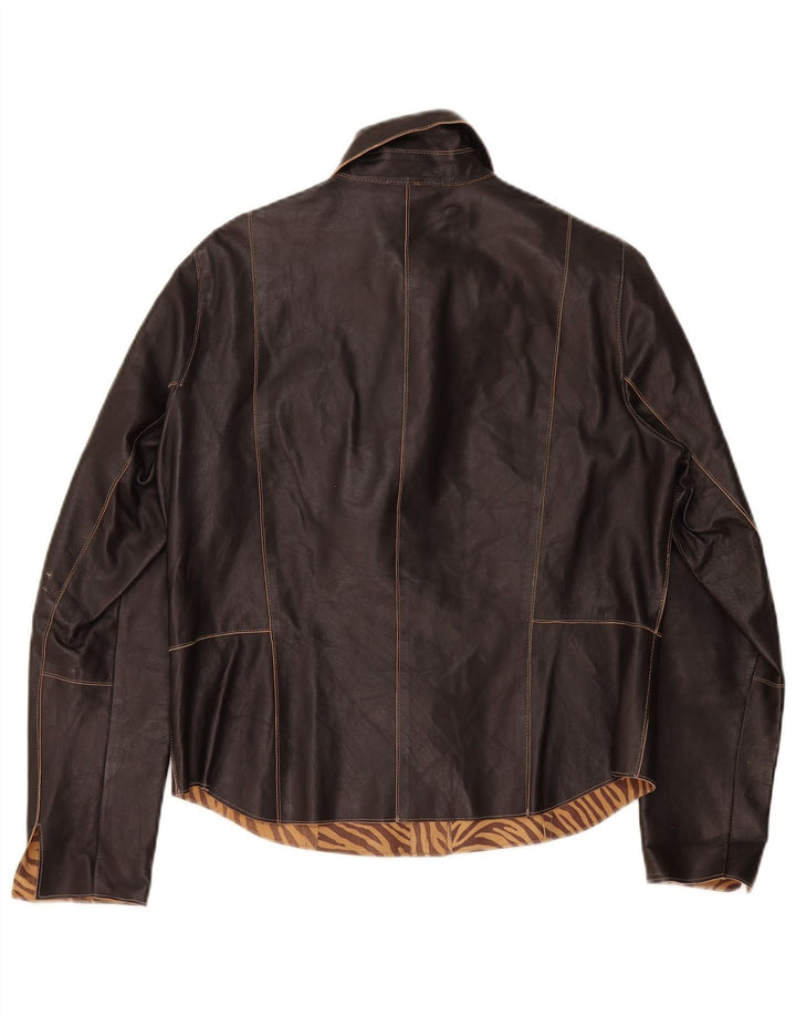 Gerry Weber Womens Leather Jacket UK 14 Large Black