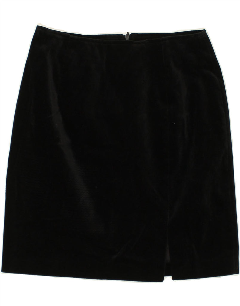 ATOS LOMBARDINI Womens Velvet Straight Skirt IT 44 Medium W28  Black | Vintage Atos Lombardini | Thrift | Second-Hand Atos Lombardini | Used Clothing | Messina Hembry 